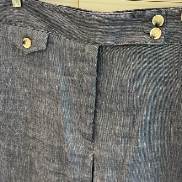 Veronica Beard Chambray Cropped Pants - Size 16 - Picture 12 of 13
